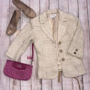 WHITE HOUSE BLACK MARKET TWEED SIZE 0 BLAZER